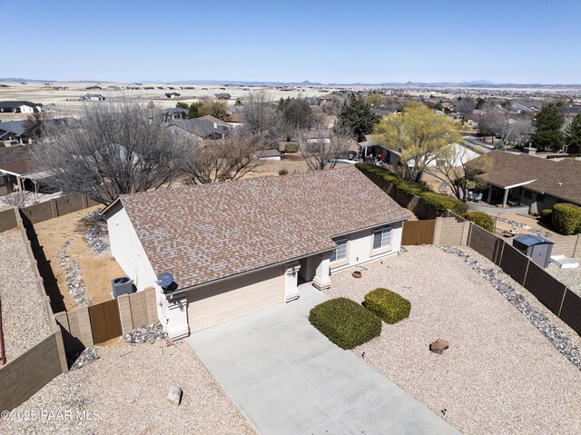 aerial view with a residential view