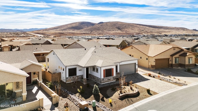 bird's eye view featuring a mountain view