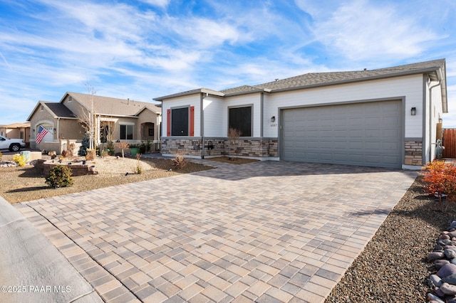 view of front of house with a garage