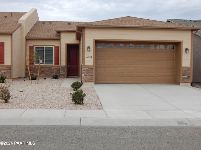 view of front of house with a garage