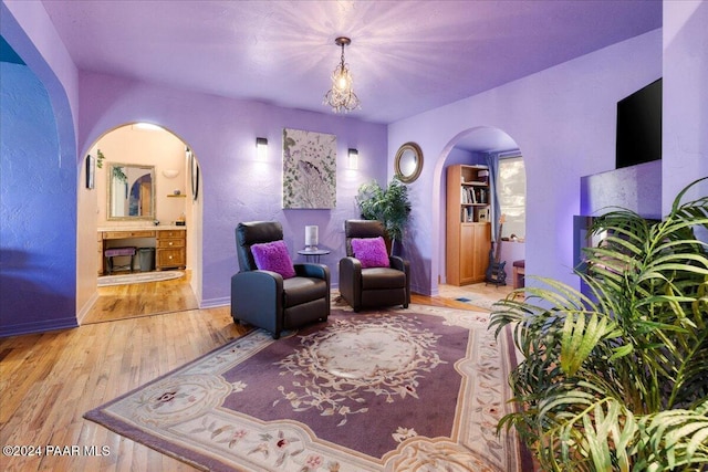 living area featuring light wood-type flooring