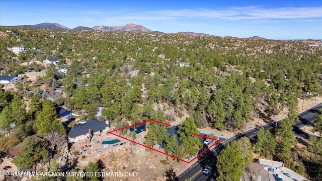 bird's eye view with a mountain view