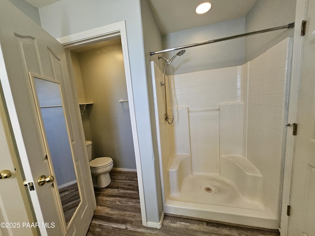 5050 N Saddleback Dr, Prescott Valley, AZ 86314 - full bath with wood finished floors and a shower stall
