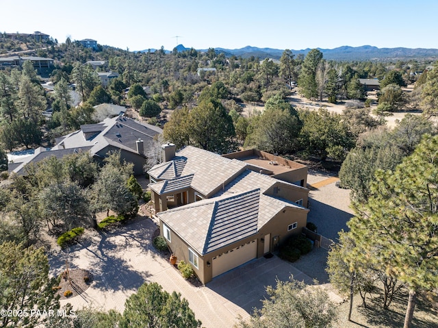 bird's eye view featuring a mountain view