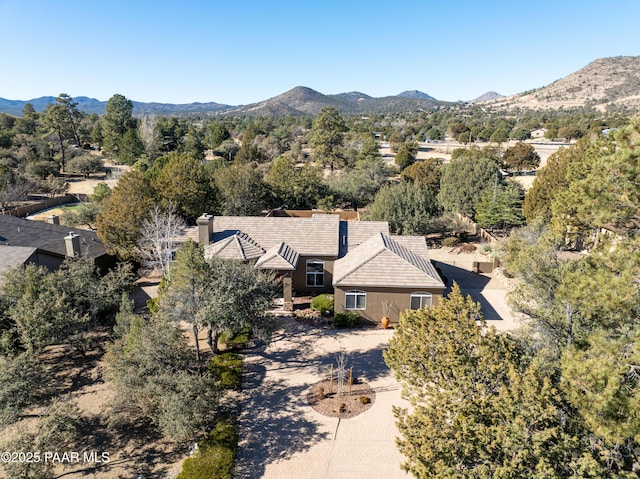 aerial view featuring a mountain view