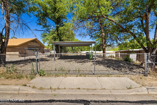 view of yard featuring a carport