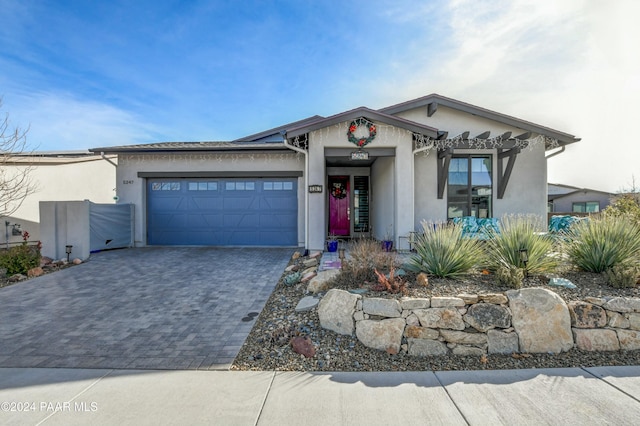 view of front of house with a garage