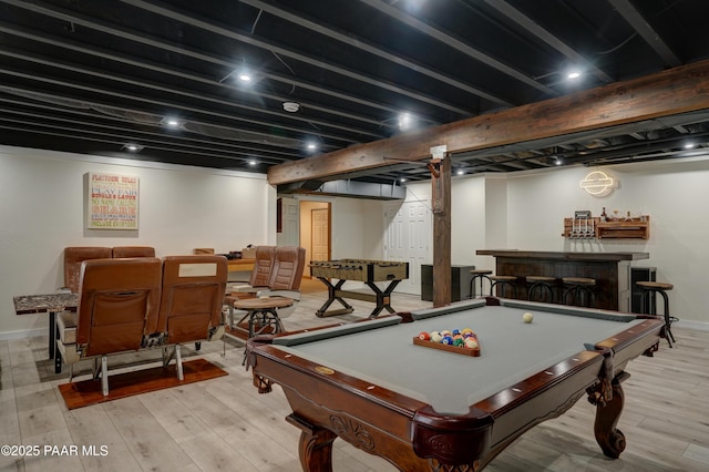 1070 Quiet Pines Ln, Prescott, AZ 86303 - game room featuring a dry bar, wood finished floors, and billiards
