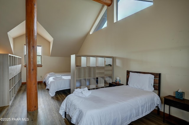 1070 Quiet Pines Ln, Prescott, AZ 86303 - bedroom with lofted ceiling and wood finished floors