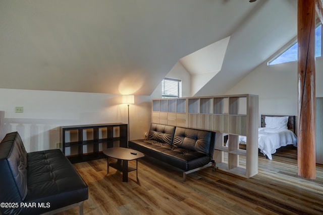 1070 Quiet Pines Ln, Prescott, AZ 86303 - living room featuring lofted ceiling and wood finished floors