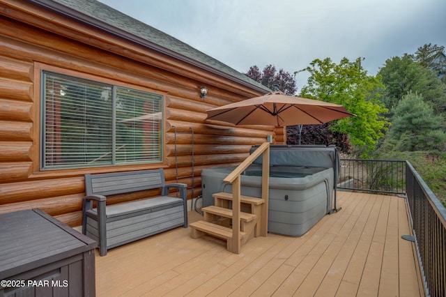 1070 Quiet Pines Ln, Prescott, AZ 86303 - wooden terrace with a hot tub