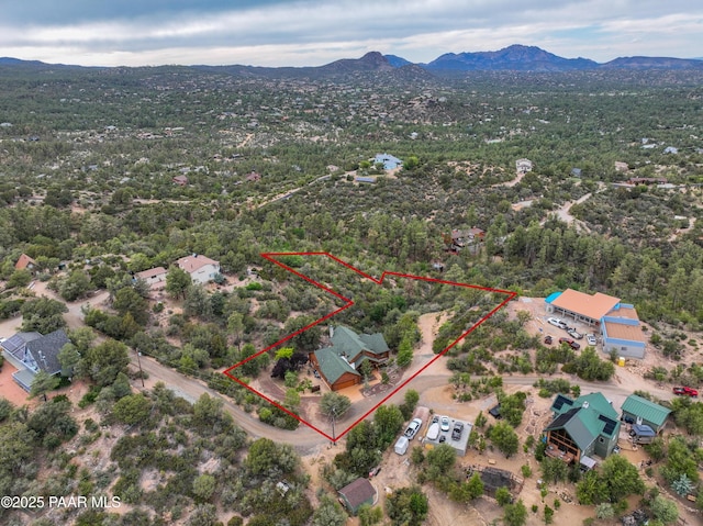 1070 Quiet Pines Ln, Prescott, AZ 86303 - view of property location featuring property parcel outlined and mountains