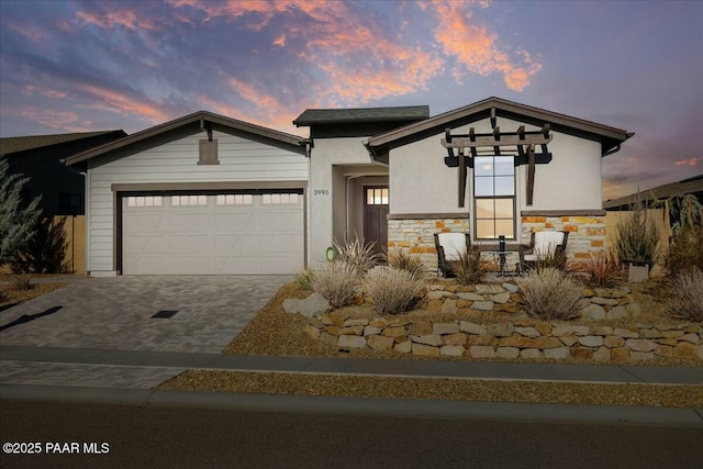 view of front of home featuring a garage