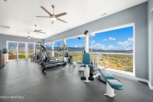 12390 E Triple T Ln, Prescott Valley, AZ 86315 - gym with a wealth of natural light and ceiling fan