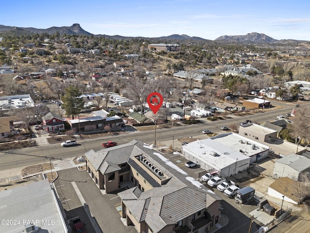 aerial view with a mountain view