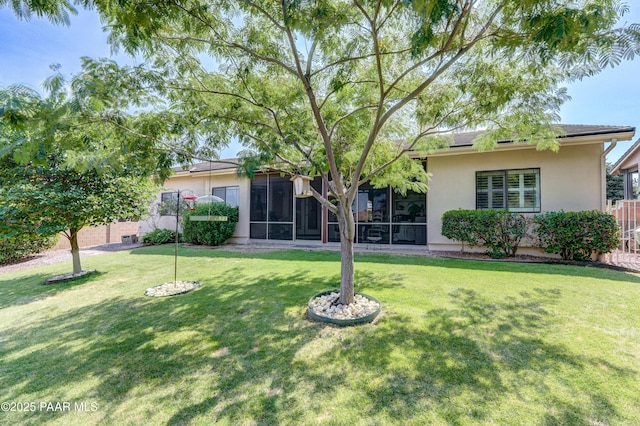3096 Adobe Springs Dr, Prescott, AZ 86301 - rear view of house featuring a sunroom and stucco siding