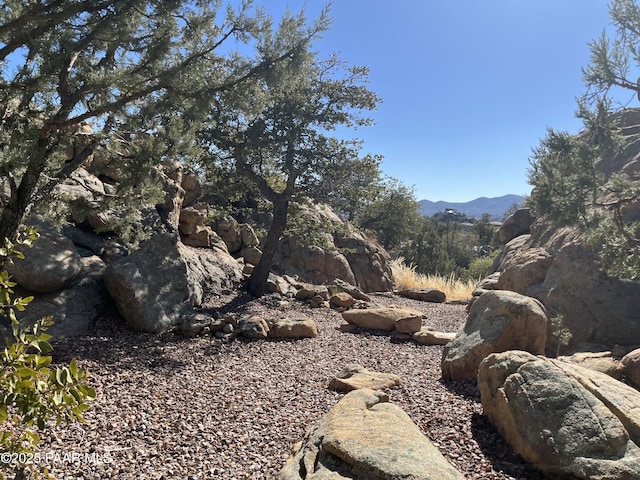 exterior space with a mountain view