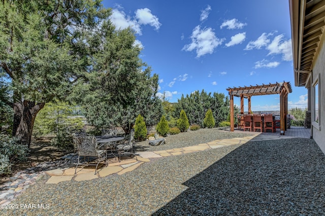892 Canyon Breeze Ct, Prescott, AZ 86303 - view of yard featuring a pergola, a patio, and outdoor dry bar
