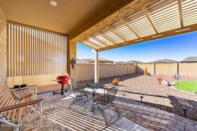 view of patio / terrace with a pergola