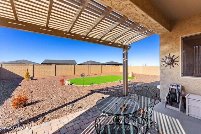 view of patio with a pergola