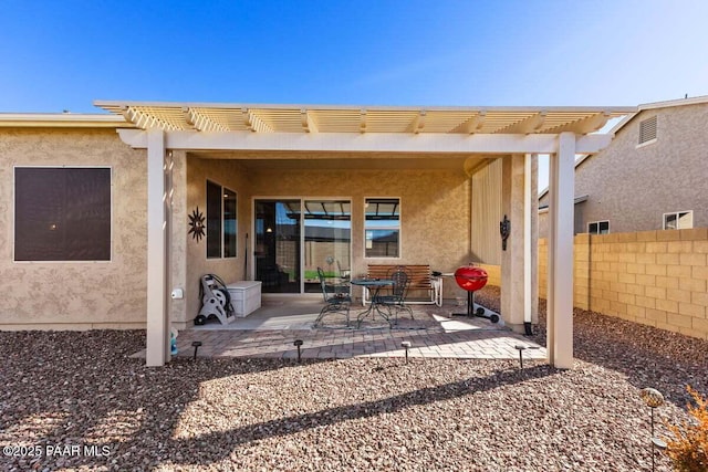 view of patio / terrace featuring a pergola