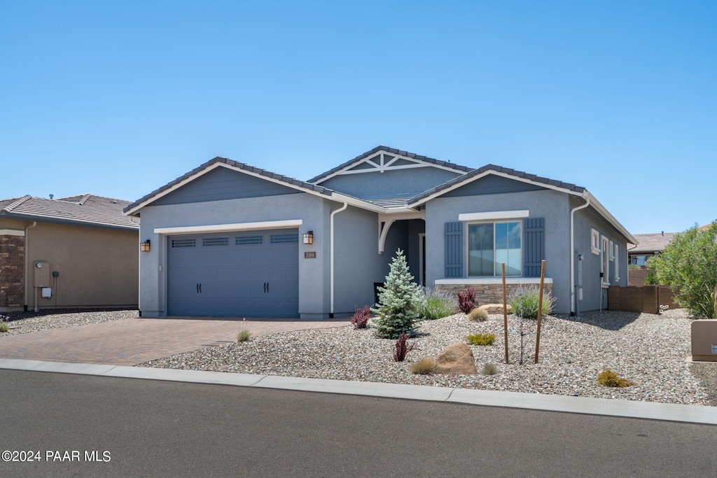 view of front of house with a garage