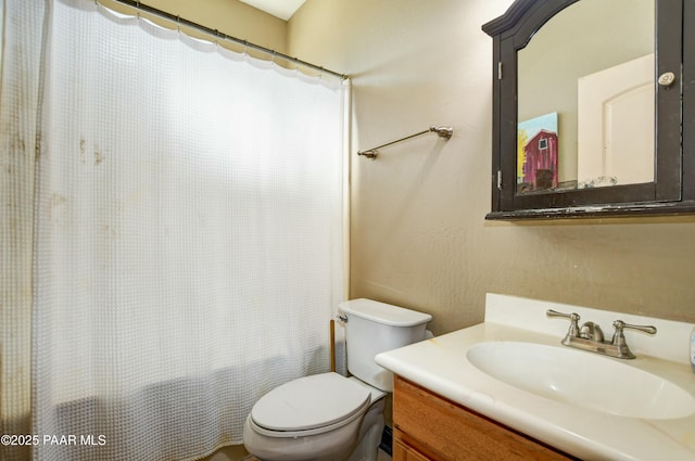 bathroom with toilet and vanity