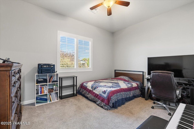 7123 E Roque Ln, Prescott Valley, AZ 86315 - bedroom featuring carpet, ceiling fan, baseboards, and an office area