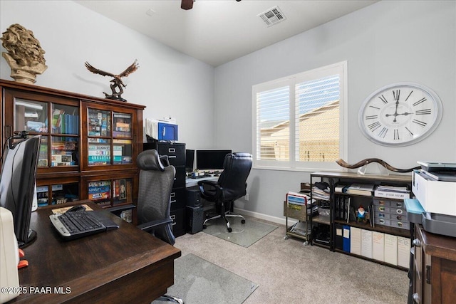 7123 E Roque Ln, Prescott Valley, AZ 86315 - office space with ceiling fan, carpet flooring, and baseboards