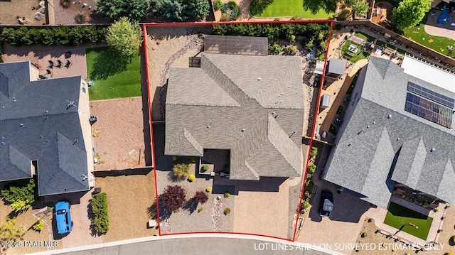 7123 E Roque Ln, Prescott Valley, AZ 86315 - aerial view of property and surrounding area featuring property parcel outlined