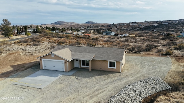 bird's eye view featuring a mountain view