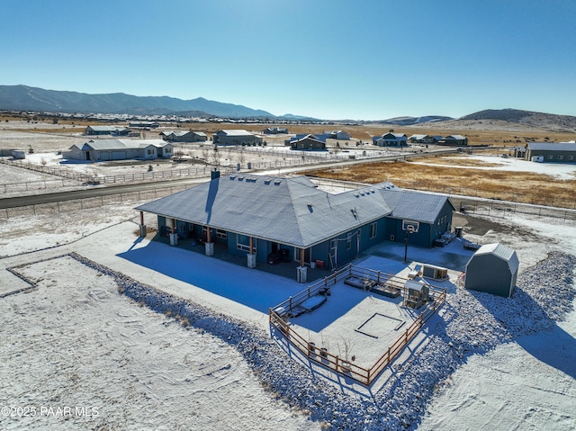 drone / aerial view with a mountain view