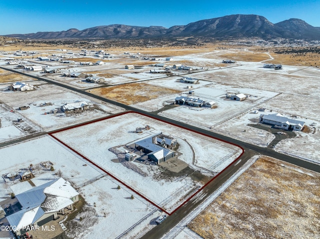 drone / aerial view with a mountain view