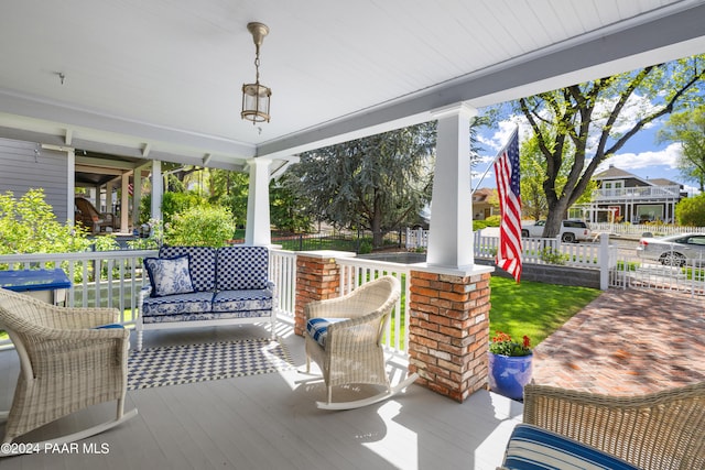 view of patio / terrace featuring covered porch