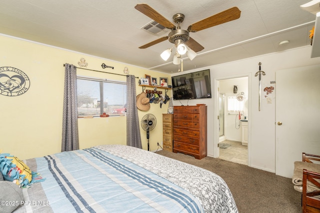 2049 N Maricopa St, Chino Valley, AZ 86323 - carpeted bedroom featuring ensuite bathroom and ceiling fan