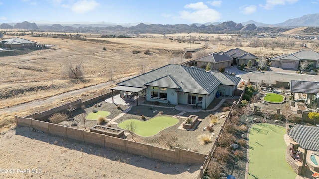 aerial view featuring a mountain view