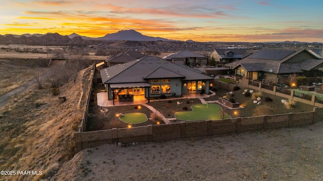 exterior space featuring a mountain view