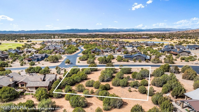 aerial view with a residential view and a mountain view