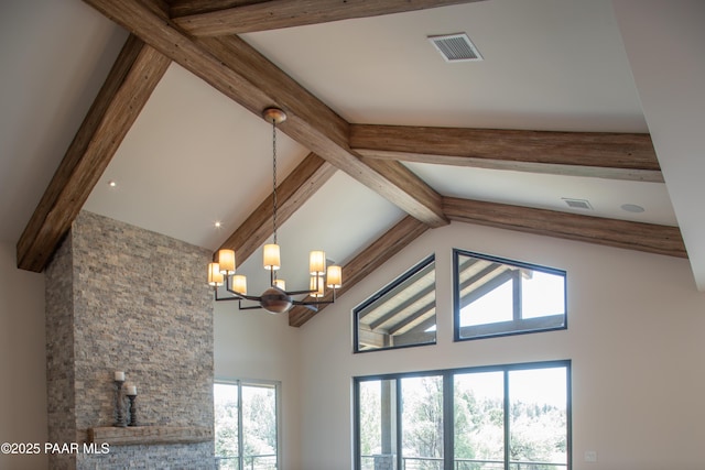 12355 Cooper Morgan Trl, Prescott, AZ 86305 - detailed view of a chandelier and beam ceiling