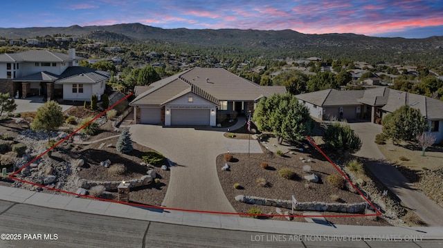904 Daybreak Dr, Prescott, AZ 86303 - aerial view at dusk of a mountain view and a residential view
