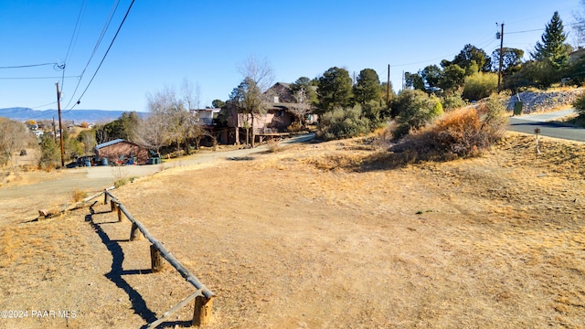 exterior space featuring a mountain view