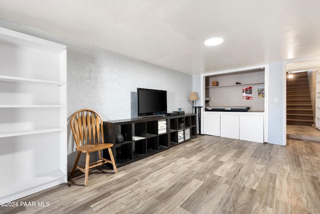 living room featuring light hardwood / wood-style floors