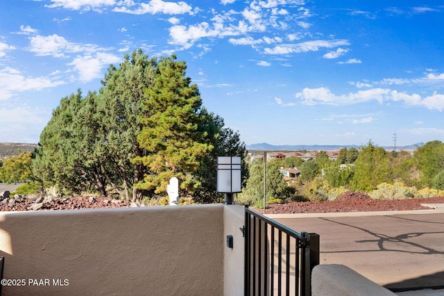 exterior space with a mountain view