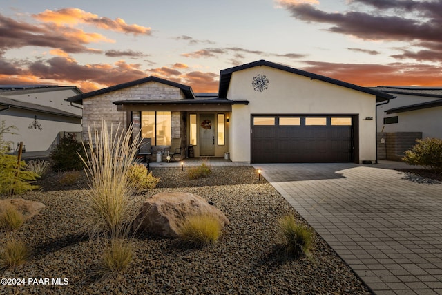 view of front facade with a garage