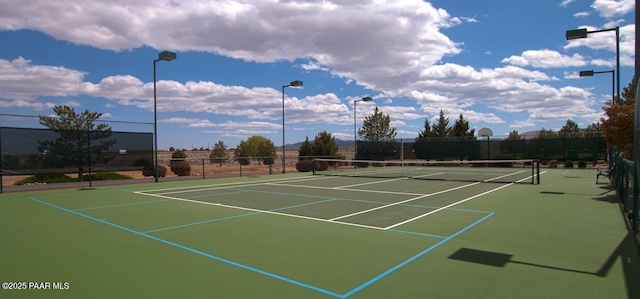 7785 E Bramble Berry Ln, Prescott Valley, AZ 86315 - view of tennis court with fence and community basketball court