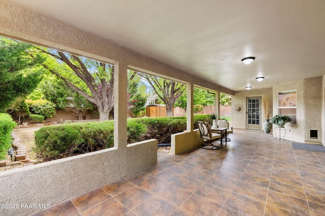 view of patio with fence