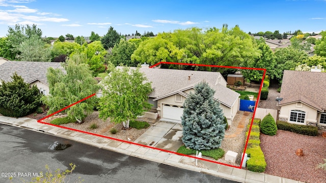 7785 E Bramble Berry Ln, Prescott Valley, AZ 86315 - view from above of property featuring property boundaries highlighted