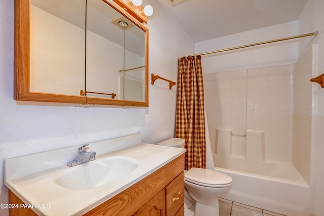 2570 S Colina Ln, Dewey-Humboldt, AZ 86329 - bathroom with vanity, shower / bath combo, and tile patterned flooring