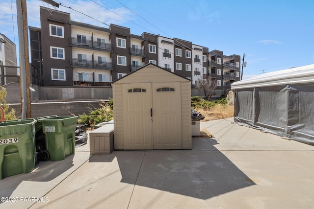 view of shed