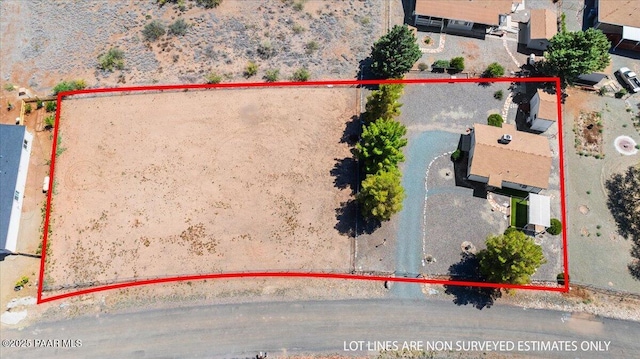 20249 E Prickly Pear Dr, Mayer, AZ 86333 - aerial view of property's location featuring property parcel outlined